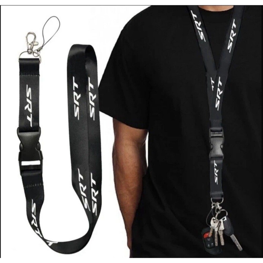 Dodge SRT LOGO on  Black Lanyard Neck Strap Key Chain Key Fob Key Ring